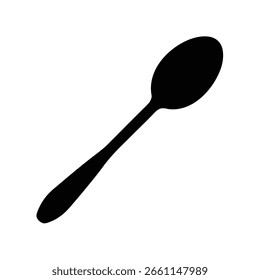 Cucharadita en forma simple silueta ilustración de Arte vectorial