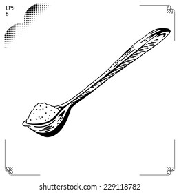 Teaspoon. Spoon Used for Cooking, Bouillon, Coffee spoon, Egg spoon, Ice cream spoon. Cooking steps. Methods of Cooking. Process of cookery. Eps 8