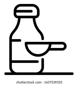 Teaspoon syrup icon. Outline teaspoon syrup vector icon for web design isolated on white background