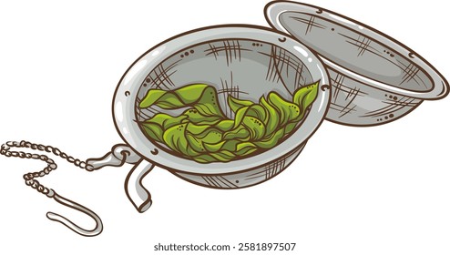  tea-strainer isolated colored detailed illustration