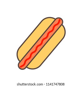 teasty hotdog flat icon vector