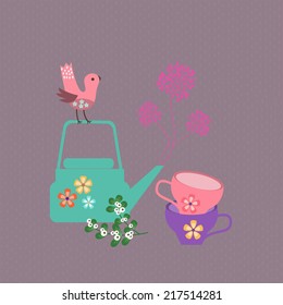 Teatime - beautiful vector illustration