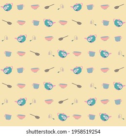 Teatime flipped grid repeat pattern