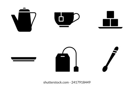 Teatime icon symbol vector template collection