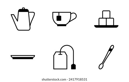Teatime icon symbol vector template collection