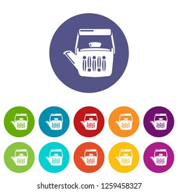 Teatime icons color set vector for any web design on white background