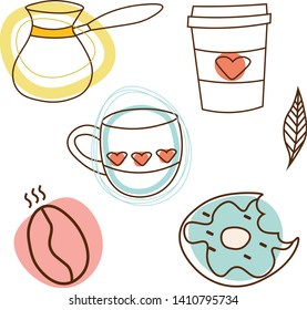 Teatime pattern flat illustration on white