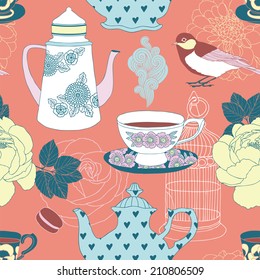 Teatime Seamless Vector Pattern