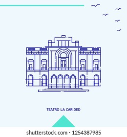 TEATRO LA CARIDED skyline vector illustration