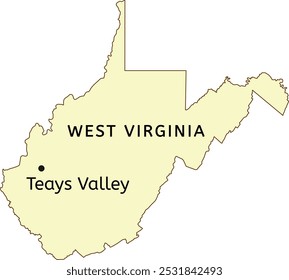 Teays Valley census-designated place location on West Virginia state map