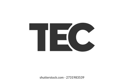 TEC logo design template with strong and modern bold text. Initial based vector logotype featuring simple and minimal typography. Trendy company identity ideal for businesses brand presence.
