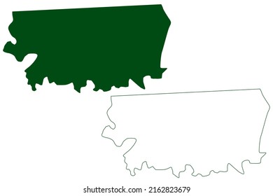 Tecate municipality (Free and Sovereign State of Baja California, Mexico, United Mexican States) map vector illustration, scribble sketch Tecate map