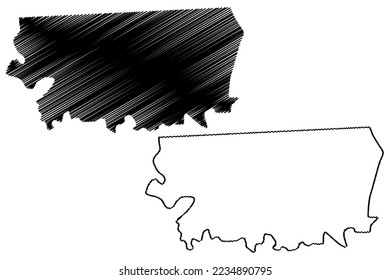 Tecate municipality (Free and Sovereign State of Baja California, Mexico, United Mexican States) map vector illustration, scribble sketch Tecate map