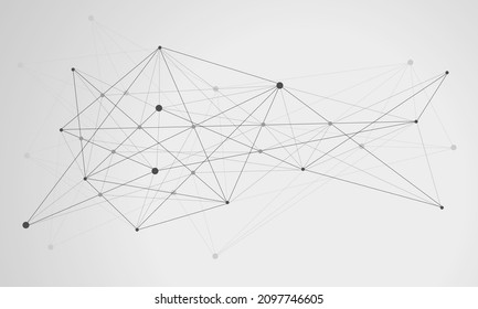 Tech abstract background. Technology connect digital data and big data concept. Geometric line and dots. Graphic element design. Vector illustration.