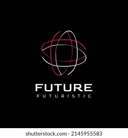 tech abstract corporate logo design