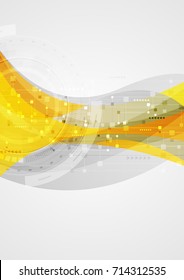 Anaranjado y fondo gris de onda corporativo abstracto tecnológico. Diseño vectorial minimalista moderno