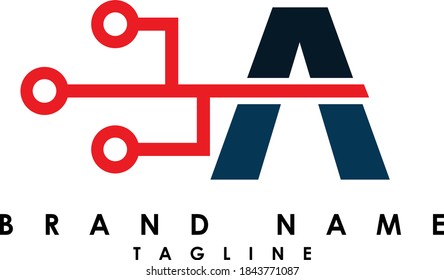 TECH Abstract initial monogram letter alphabet logo design