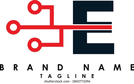 TECH Abstract initial monogram letter alphabet logo design