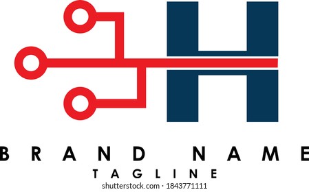 TECH Abstract initial monogram letter alphabet logo design