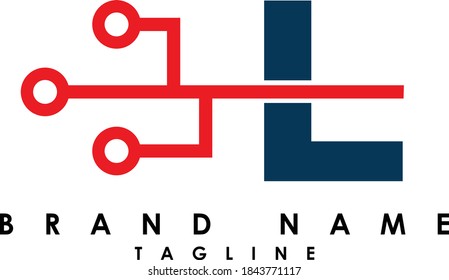 TECH Abstract initial monogram letter alphabet logo design