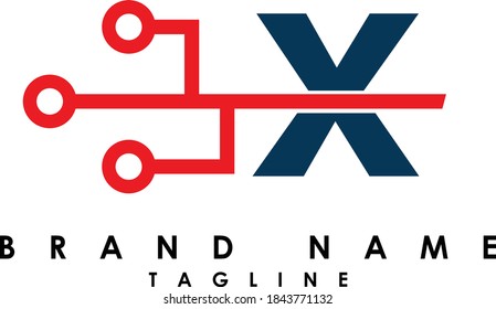TECH Abstract initial monogram letter alphabet logo design