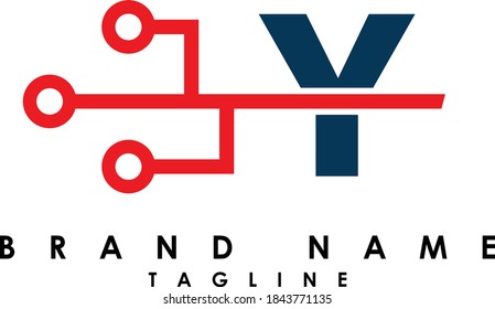 TECH Abstract initial monogram letter alphabet logo design