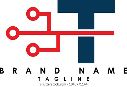 TECH Abstract initial monogram letter alphabet logo design