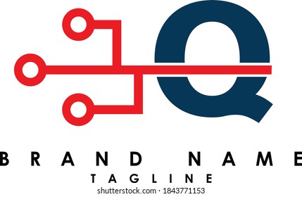 TECH Abstract initial monogram letter alphabet logo design