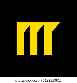 tech abstract m  logo initial letter