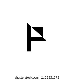 tech abstract p logo initial letter