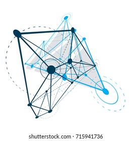 Tech abstract shape, vector polygonal figure. Communication technologies modern illustration.