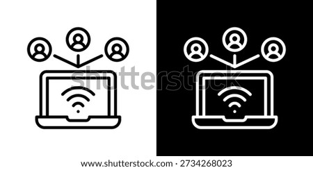 Tech Adoption Icon In Black and White Line Style