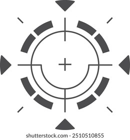 Controlo da orientação técnica. Elemento de interface da tela de jogo isolado no plano de fundo branco