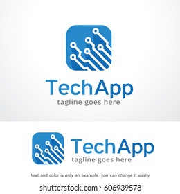 Tech App Logo Template Vector Design, Abstract Emblem, Design Concept, Creative Symbol, Icon
