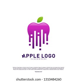Tech Apple logo design concept. Fast Apple Creative Technology Logo vector template. Icon symbol