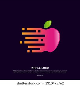 Tech Apple logo design concept. Fast Apple Creative Technology Logo vector template. Icon symbol