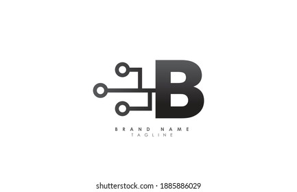 Logotipo de texto de alfabeto de Tech B