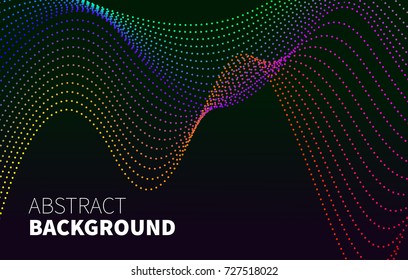 Tech background. Abstract digital flyer, banner, pattern, cover with glowing dot lines. - stock vector