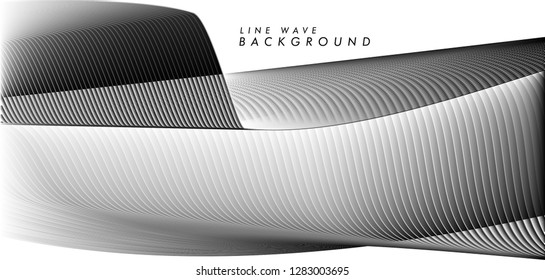 Tech background with abstract wave line