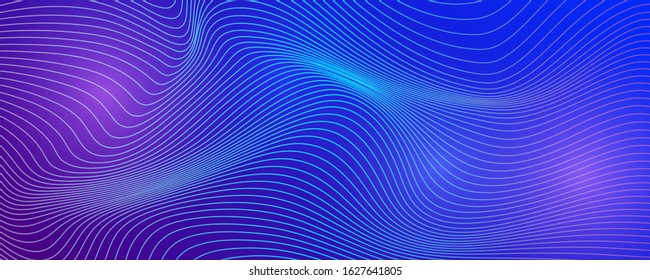 Tech background with abstract wave lines