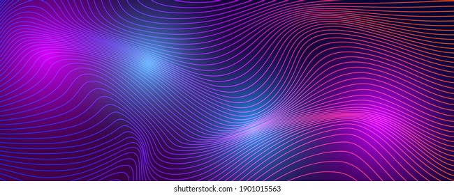 Tech background with abstract wave lines