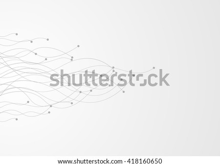 Tech background with curved circuit board. Vector technology wavy graphic design