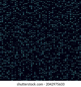 Tech background. Cyan sparse hexadecimal pairs background. Big sized seamless pattern. Artistic vector illustration.