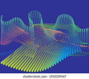 tech background with glowing dots, hi-tech, concept blue