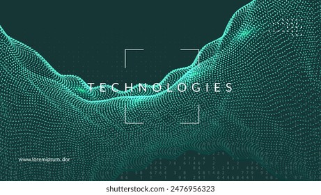 Tech Background. Innovative science, futuristic intelligence. Partial cover of a network banner. Mobile analytics for global information security. Ai Background.
