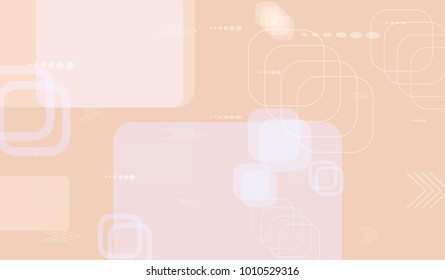 Tech Background. Light Horizontal Technology Background with Frames, Squares, Dots, Arrows and Lines. Modern Abstract Texture for Web, Wallpaper, Applications. Fantastic Digital Texture. Vector.