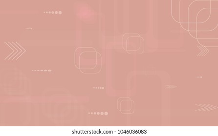 Tech Background. Light Horizontal Technology Background with Frames, Squares, Dots, Arrows and Lines. Modern Abstract Texture for Wallpaper, Web, Applications. Trendy Digital Texture. Vector.