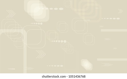 Tech Background. Light Horizontal Technology Background with Frames, Squares, Dots, Arrows and Lines. Modern Abstract Texture for Web, Wallpaper, Applications. Modern Digital Texture. Vector.