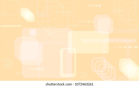 Tech Background. Light Horizontal Technology Background with Frames, Squares, Dots, Arrows and Lines. Modern Abstract Texture for Wallpaper, Applications, Web. Fantastic Digital Texture. Vector.