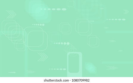 Tech Background. Light Horizontal Technology Background with Frames, Squares, Dots, Arrows and Lines. Modern Abstract Texture for Web, Applications, Wallpaper. Retro Digital Texture. Vector.